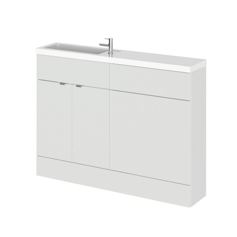 Gloss Grey Mist 1200mm Slimline Combination 2 Door Vanity & Toilet Unit with Basin - Main