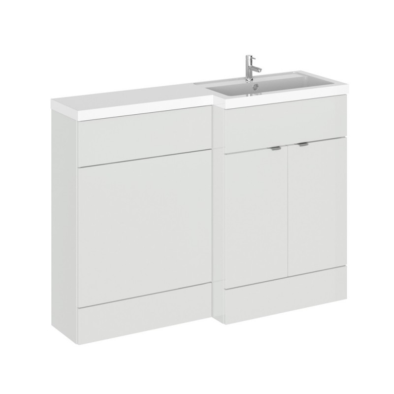 Gloss Grey Mist 1200mm Full Depth Combination 2 Door Vanity & Toilet Unit with Right Hand Basin - Main