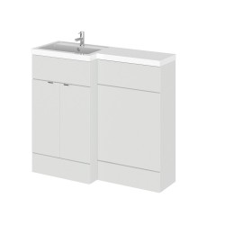 Gloss Grey Mist 1000mm Full Depth Combination 2 Door Vanity & Toilet Unit with Left Hand Basin - Main