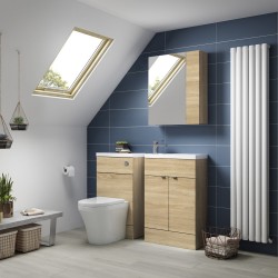 Fusion Fitted 500mm Slimline WC Toilet Unit - Natural Oak