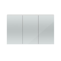 Gloss Grey Mist 1347mm x 715mm x 184mm 3 Door Mirror Cabinet - Main