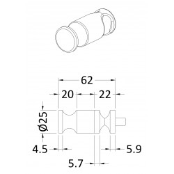 Robe Hook For Revive Radiators - Technical Drawing