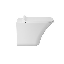 Rimless Wall Hung Toilet Pan with Quick Release Soft Close Toilet Seat