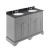 Old London Storm Grey 1200mm 4 Door Vanity Unit with Black Marble Top and Double 3 Tap Hole Basins - Main