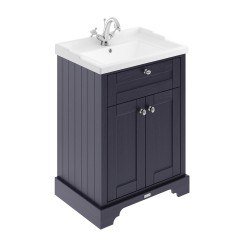 Old London Twilight Blue 600mm 2 Door Vanity Unit and Basin with 1 Tap Hole - Main