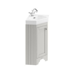 Old London Timeless Sand Corner Single Door Vanity Unit and Basin with 1 Tap Hole - Main