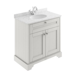 Old London Timeless Sand 800mm 2 Door Vanity Unit with Grey Marble Top and Basin with 1 Tap Hole - Main