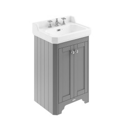 Old London Storm Grey 560mm 2 Door Vanity Unit and Basin with 3 Tap Holes - Main