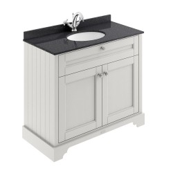 Old London Timeless Sand 1000mm 2 Door Vanity Unit with Black Marble Top and Basin with 1 Tap Hole - Main