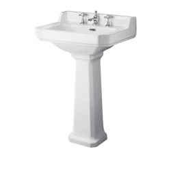 Richmond 595mm Basin with 3 Tap Holes and Comfort Height Pedestal - Main