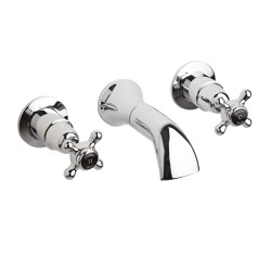 Wall Mount 3 Tap Hole Basin Tap Dome Crosshead - Main
