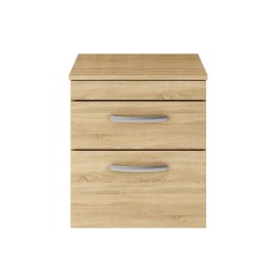 Athena Natural Oak 500mm Wall Hung Cabinet & Worktop - Main