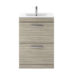 Athena Driftwood 600mm Floor Standing Cabinet & Minimalist Basin - Main