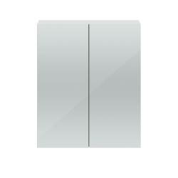 Athena Gloss Grey Mist 600mm Mirror Unit - 50/50 Split - Main