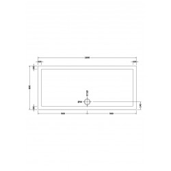 Rectangular Shower Tray 1800mm x 800mm - Technical Drawing