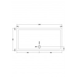 Slate Grey Rectangular Shower Tray 1800mm x 900mm - Technical Drawing