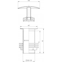Free Running Basin Waste - Technical Drawing