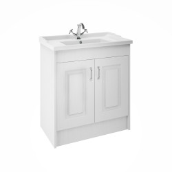 York White Ash 800mm Two Door Cabinet & 1 Tap Hole Basin - Main
