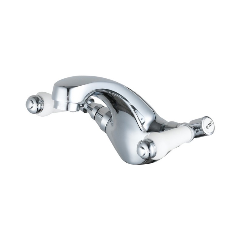 Bloomsbury Mono Basin Mixer Tap Dual Handle with Pop-up Waste - Main