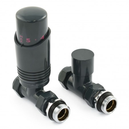 Delta Straight Thermostatic Radiator Valves - Anthracite