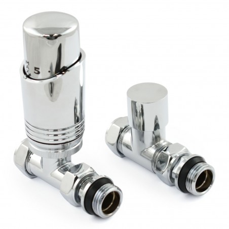 Delta Straight Thermostatic Radiator Valves - Chrome