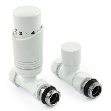 Delta Straight Thermostatic Radiator Valves - White