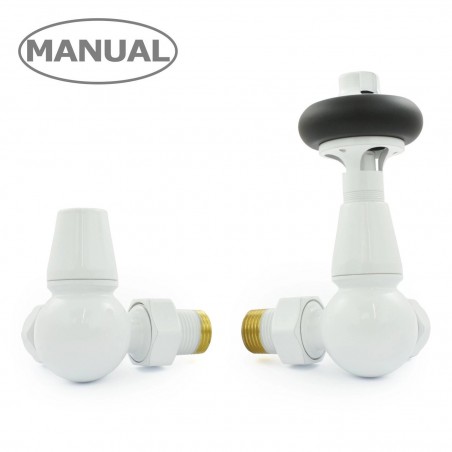 Eton Corner Radiator Valves - White