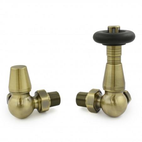 Jaguar Corner Radiator Valves - Antique Brass