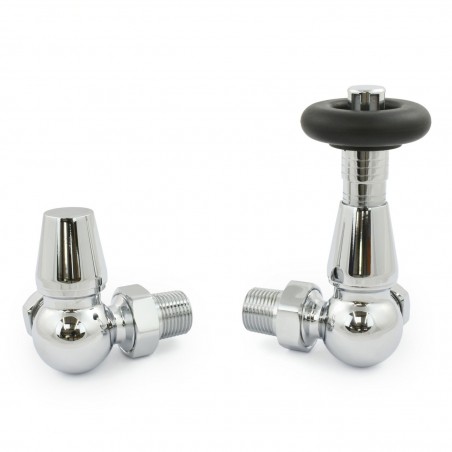 Jaguar Corner Radiator Valves - Chrome