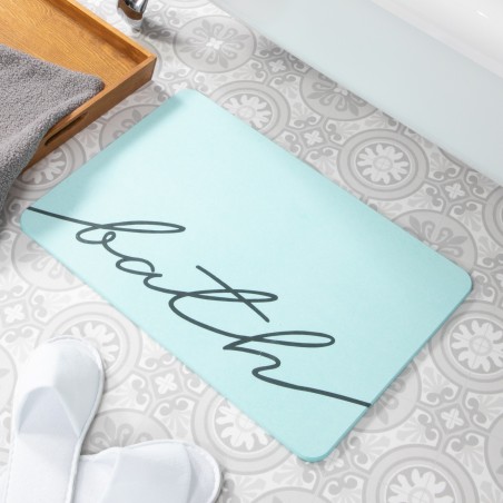 Bath Aqua Blue Stone Non Slip Bath Mat