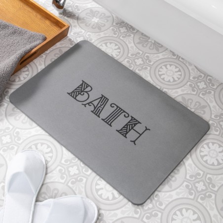 Bath Grey Stone Non Slip Bath Mat