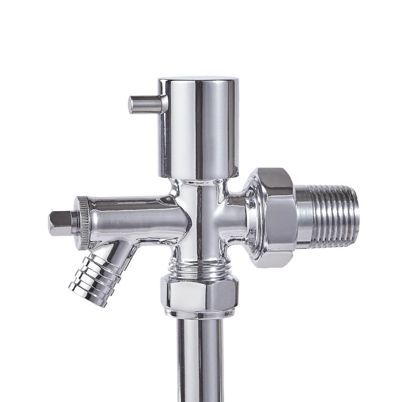 15mm Pipe Connection Chrome Drain Off Valve (Single)