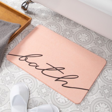 Bath Pink Stone Non Slip Bath Mat