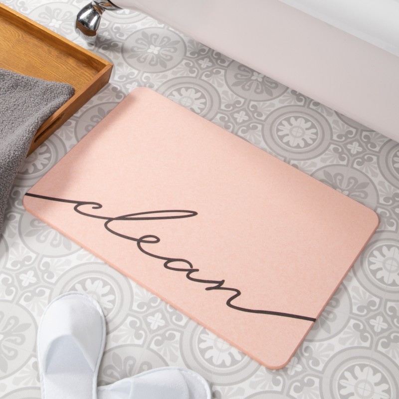 Clean Pink Stone Non Slip Bath Mat Clean Pink Stone Non Slip Bath Mat