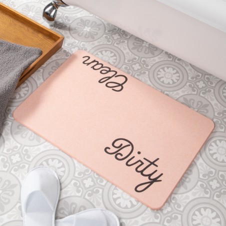 Dirty Clean Pink Stone Non Slip Bath Mat