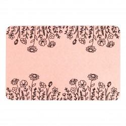 Flowers Border Pink Stone Non Slip Bath Mat