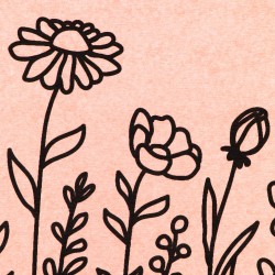 Floral Lines Pink Stone Non Slip Bath Mat
