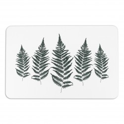Fern Leaf White Stone Non Slip Bath Mat