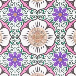 Flower Pattern White Stone Non Slip Bath Mat