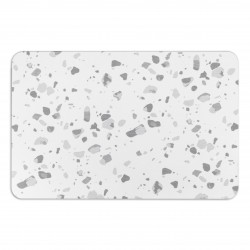 Grey Terrazzo White Stone Non Slip Bath Mat