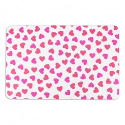 Pink Hearts White Stone Non Slip Bath Mat