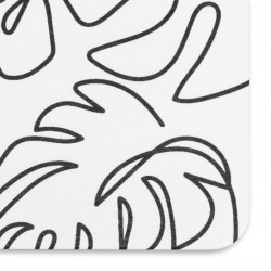 Monstera Lines White Stone Non Slip Bath Mat