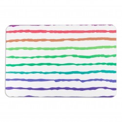 Rainbow Lines White Stone Non Slip Bath Mat