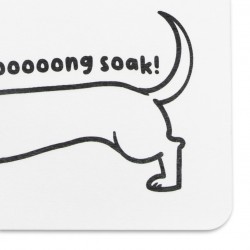Dachshund White Stone Non Slip Bath Mat