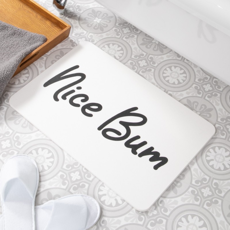 Nice Bum White Stone Non Slip Bath Mat Nice Bum White Stone Non Slip Bath Mat