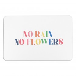 No Rain No Flowers White Stone Non Slip Bath Mat