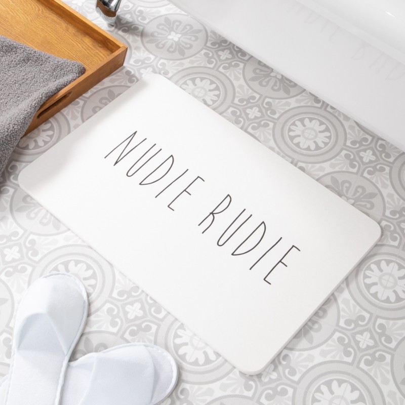 Nudie Rudie White Stone Non Slip Bath Mat Nudie Rudie White Stone Non Slip Bath Mat