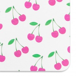 Pink Cherries White Stone Non Slip Bath Mat