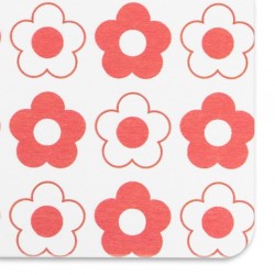 Red Flower Pattern White Stone Non Slip Bath Mat