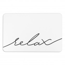 Relax Scribble White Stone Non Slip Bath Mat